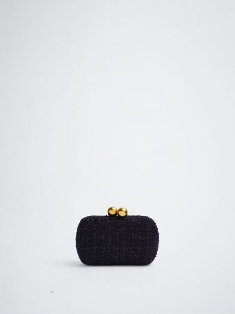 Parfois Tweed Party Clutch Tasker Dame Mørkeblå | DK-49ZOJQKVE