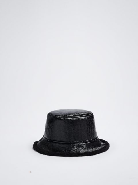 Parfois Vandtætte Lak Bucket Hat Dame Sort | DK-08PZKREQI