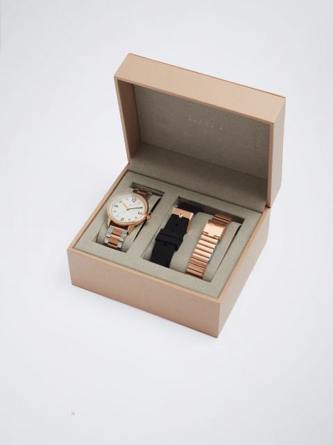 Parfois Watch With Interchangeable Straps Rosaguld Ure Dame Lyserød Guld | DK-67IZKSAVD