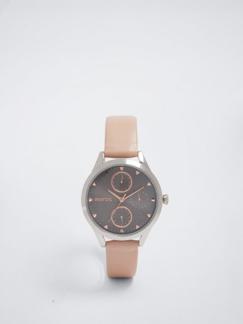 Parfois Watch With Læder Effect Wristband Rosaguld Ure Dame Lyserød | DK-01BGTNFJS