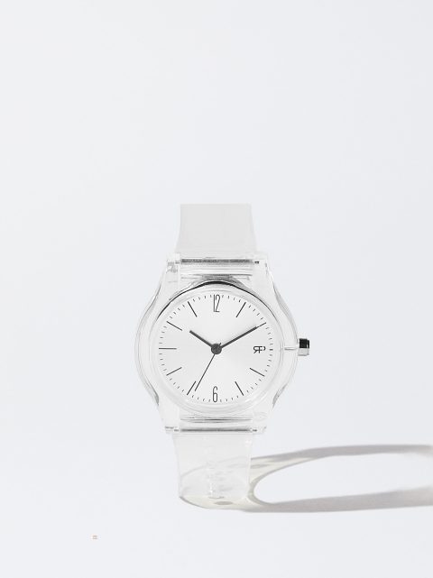 Parfois Watch With Silikone Páskové Rosaguld Ure Dame Hvide | DK-35FKVGTAE