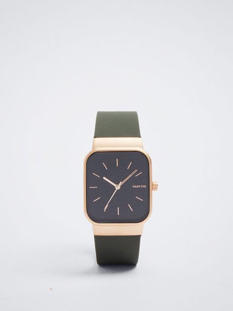 Parfois Watch With Silikone Páskové Rosaguld Ure Dame Khaki | DK-63NEROGSH