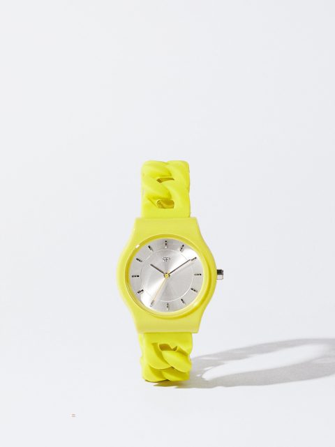 Parfois Watch With Silikone Páskové Rosaguld Ure Dame Gul | DK-82ULTIHXJ