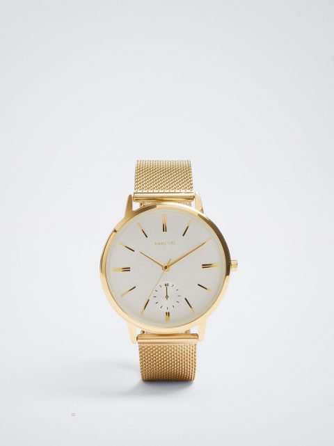 Parfois Watch With Stainless Steel Metallic Mesh Páskové Guld Ure Dame Guld | DK-31UOJRALK