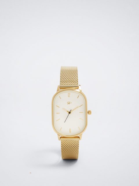 Parfois Watch With Stainless Steel Metallic Mesh Páskové Guld Ure Dame Guld | DK-42UKJTYBW