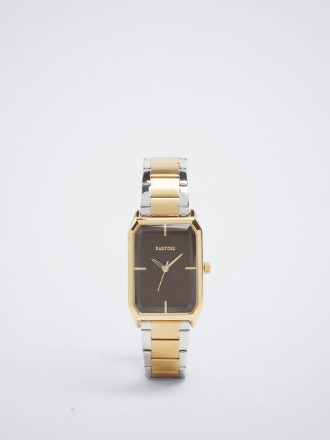Parfois Watch With Two-Toned Steel Páskové Guld Ure Dame Guld | DK-28HSEQWBL