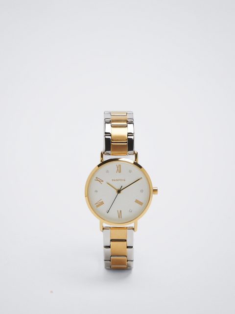 Parfois Watch With Two-Toned Steel Páskové Guld Ure Dame Guld | DK-68YJRSEAZ