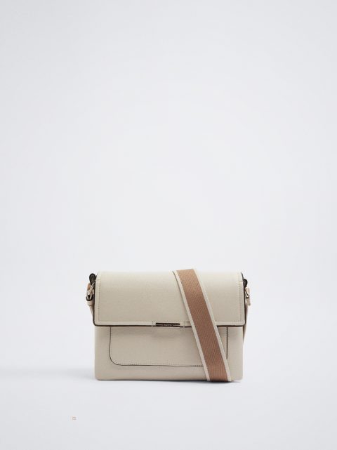 Parfois Webbing Páskové Crossbody Taske Dame Beige | DK-47VTJGMHR
