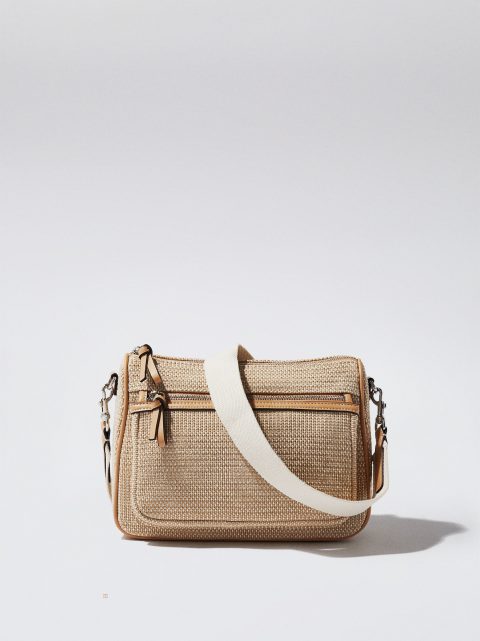 Parfois Webbing Páskové Crossbody Taske Dame Beige | DK-58NXRQEVJ