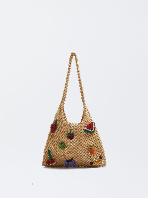 Parfois Wooden With Beads Skuldertasker Dame Brune | DK-75HOXYGEV