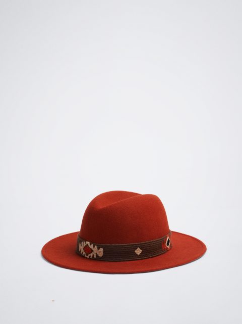 Parfois Woollen Hat Dame Orange | DK-04EKNPSXW